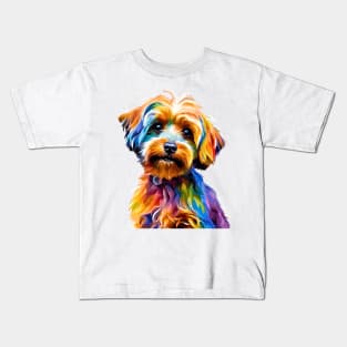 Pop-Art Yorkipoo Impressionism Kids T-Shirt